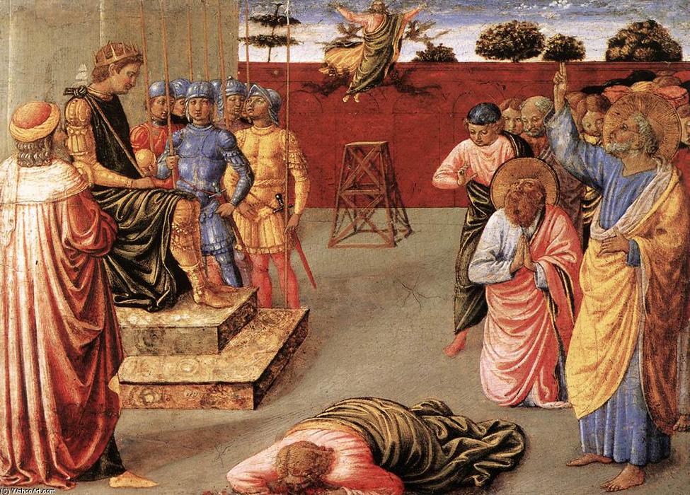 Order Art Reproductions Fall of Simon Magus, 1461 by Benozzo Gozzoli (1420-1497, Italy) | ArtsDot.com