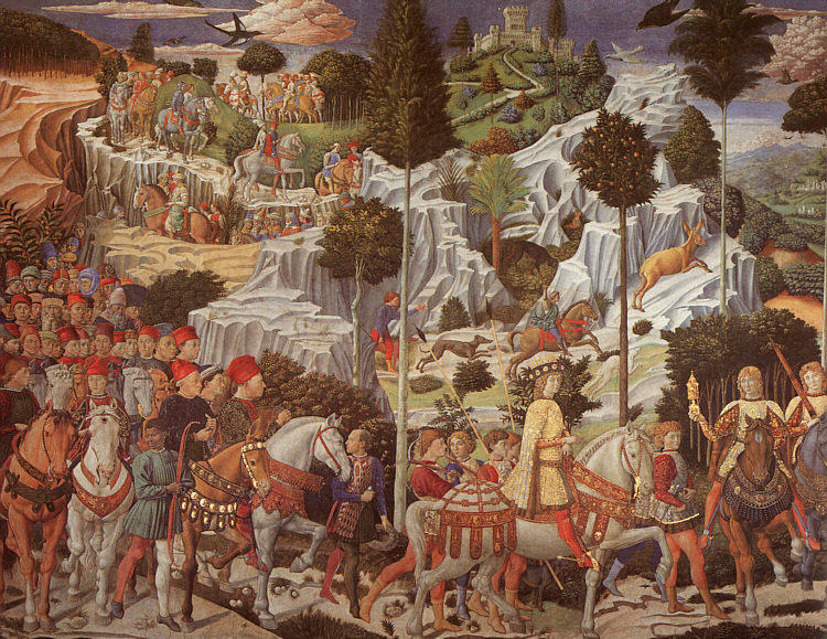 Buy Museum Art Reproductions Procession of the Magus Gaspar by Benozzo Gozzoli (1420-1497, Italy) | ArtsDot.com