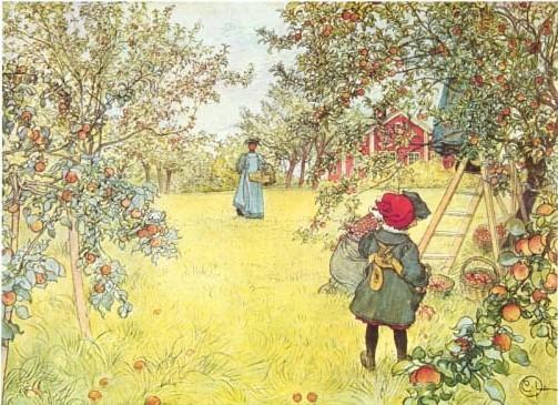 Order Oil Painting Replica Apple harvest by Carl Larsson (1853-1919, Sweden) | ArtsDot.com
