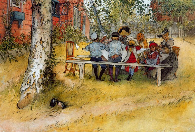 Order Artwork Replica Breakfast under the Big Birch by Carl Larsson (1853-1919, Sweden) | ArtsDot.com