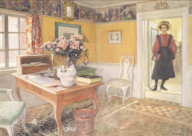 Order Art Reproductions School Girl in an Interior by Carl Larsson (1853-1919, Sweden) | ArtsDot.com