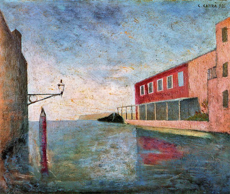 Order Oil Painting Replica Canal in Venice by Carlo Carrà (Inspired By) (1881-1966, Italy) | ArtsDot.com