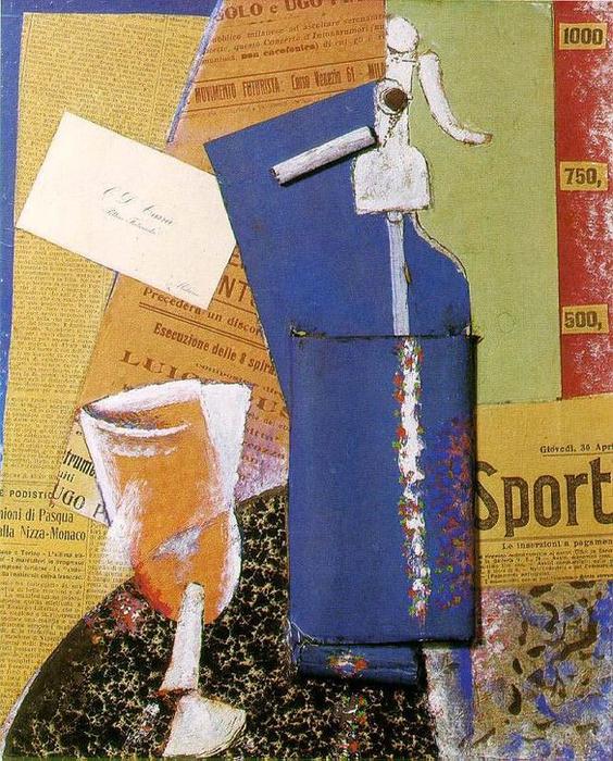 Order Art Reproductions Still Life with Soda Syphon by Carlo Carrà (Inspired By) (1881-1966, Italy) | ArtsDot.com