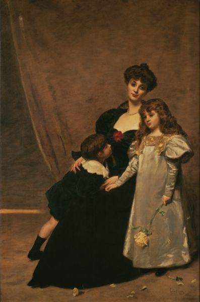 Buy Museum Art Reproductions Mother and Children (Madame Feydeau and Her Children) by Carolus-Duran (Charles-Auguste-Emile Durand) (1837-1917) | ArtsDot.com