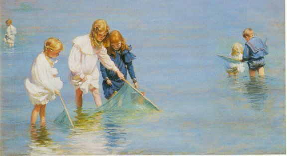 Buy Museum Art Reproductions Children Catching Minnows by Charles Courtney Curran (1861-1942, United States) | ArtsDot.com