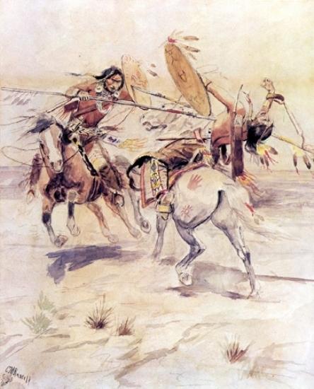 Order Artwork Replica Duel to the Death by Charles Marion Russell (1864-1926, United States) | ArtsDot.com