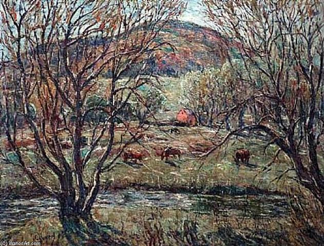 Order Oil Painting Replica Autumn, Norfolk Meadows, Connecticut by Ernest Lawson (1873-1939, Canada) | ArtsDot.com