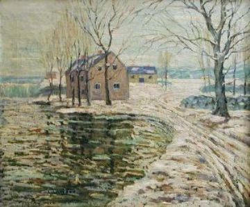 Buy Museum Art Reproductions Snow Scene by Ernest Lawson (1873-1939, Canada) | ArtsDot.com