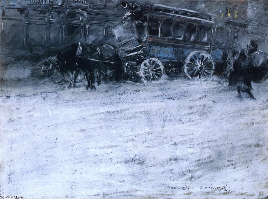 Order Artwork Replica Horsedrawn Bus by Everett Shinn (1876-1953, United States) | ArtsDot.com