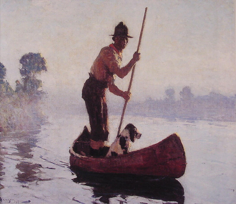 Order Oil Painting Replica Indian Guide by Frank Weston Benson (1862-1951, United States) | ArtsDot.com
