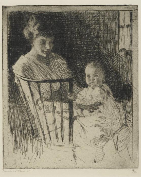 Order Paintings Reproductions Mother and Child by Frank Weston Benson (1862-1951, United States) | ArtsDot.com