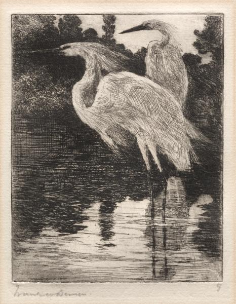Buy Museum Art Reproductions Snowy Herons by Frank Weston Benson (1862-1951, United States) | ArtsDot.com