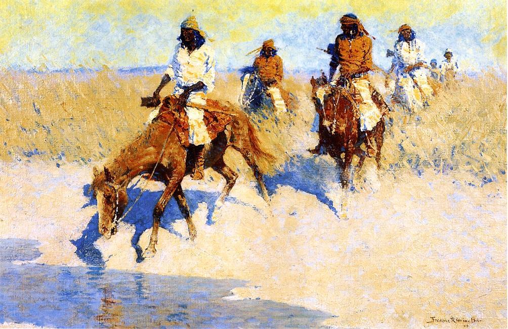 Order Art Reproductions Pool in the Desert, 1907 by Frederic Remington (1861-1909, United States) | ArtsDot.com