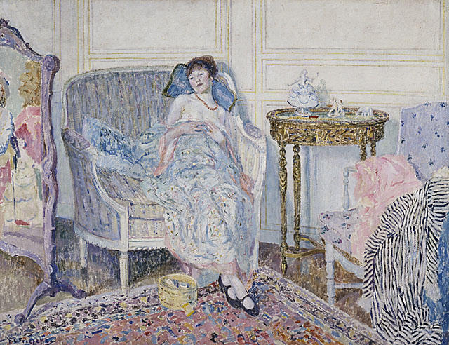 Buy Museum Art Reproductions In the Boudoir by Frederick Carl Frieseke (1874-1939, United States) | ArtsDot.com