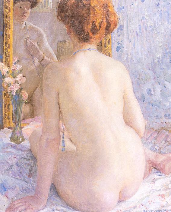 Order Artwork Replica Reflections (Marcelle) by Frederick Carl Frieseke (1874-1939, United States) | ArtsDot.com