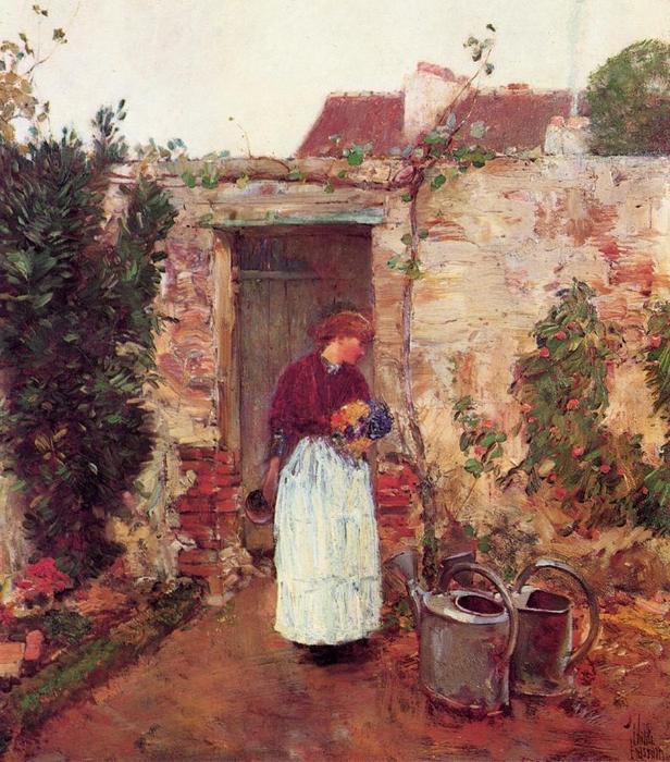 Order Art Reproductions The Garden Door, 1888 by Frederick Childe Hassam (1859-1935, United States) | ArtsDot.com