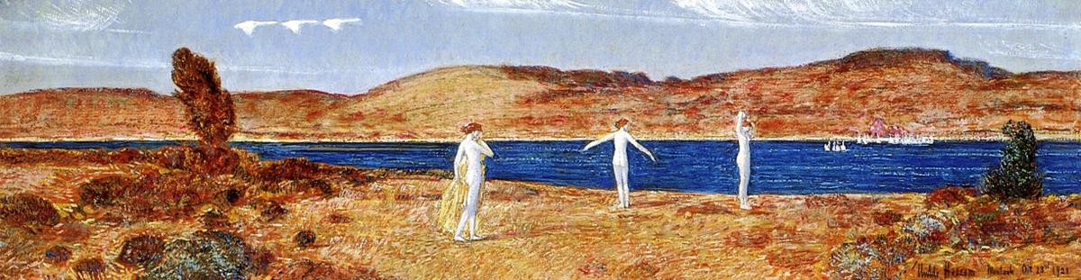 Order Oil Painting Replica Wild Swans Sacred to Apollo, 1921 by Frederick Childe Hassam (1859-1935, United States) | ArtsDot.com