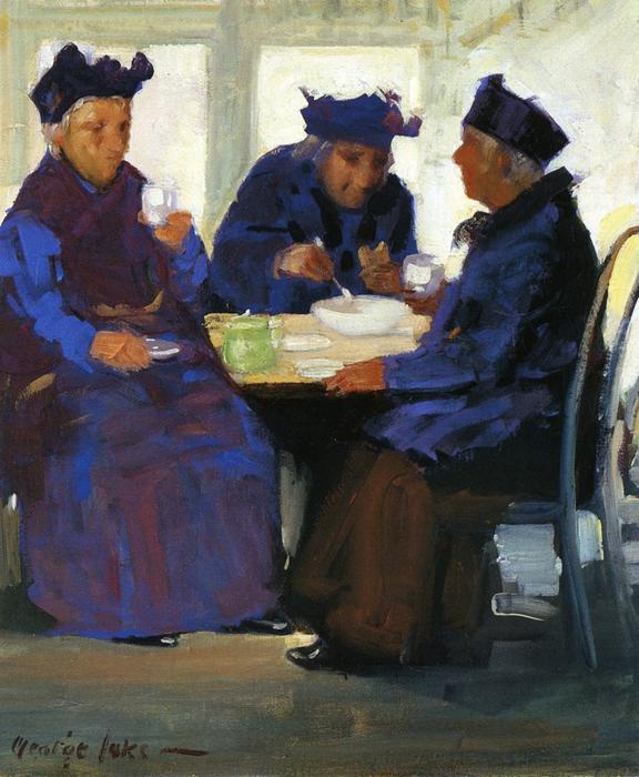 Order Paintings Reproductions Tea Party, 1922 by George Benjamin Luks (1867-1933, United States) | ArtsDot.com