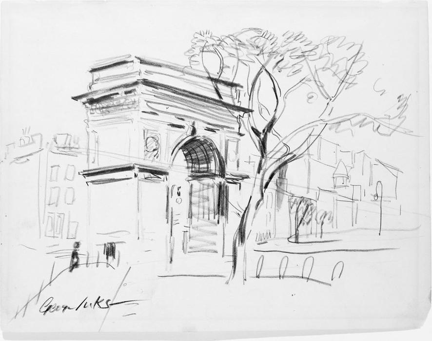 Buy Museum Art Reproductions Washington Square by George Benjamin Luks (1867-1933, United States) | ArtsDot.com