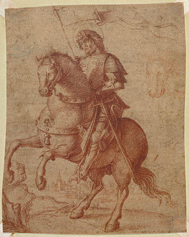 Order Art Reproductions A Saint on Horseback by Giovanni Battista Cima Da Conegliano (1459-1517) | ArtsDot.com