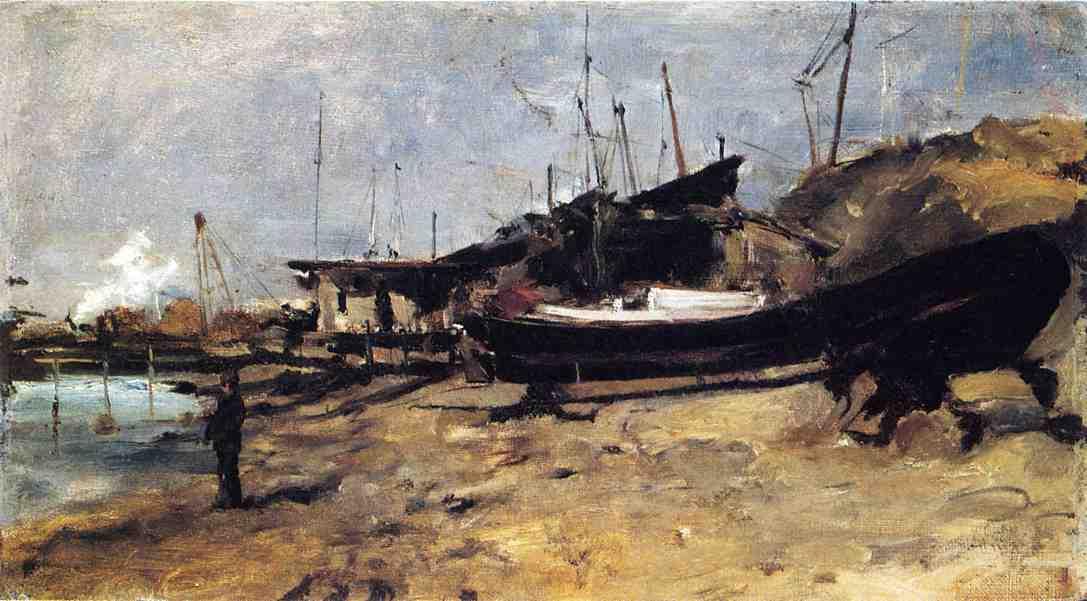 Buy Museum Art Reproductions The Boat Yard by John Henry Twachtman (1853-1902, United States) | ArtsDot.com