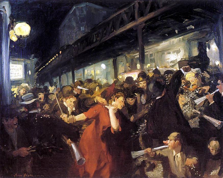 Buy Museum Art Reproductions Election Night by John Sloan (1871-1951, United States) | ArtsDot.com