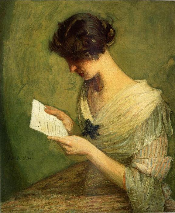 Order Paintings Reproductions The Letter, 1910 by Julian Alden Weir (1852-1919, United States) | ArtsDot.com