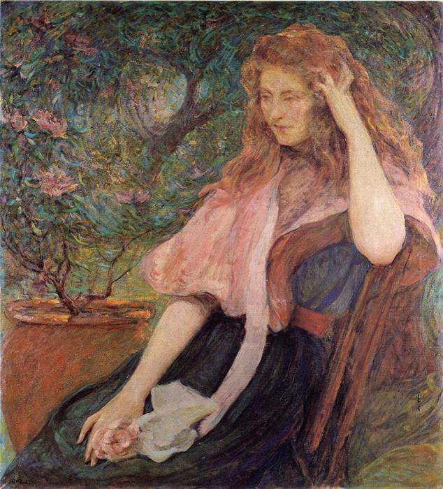 Order Art Reproductions The Pink Cape by Robert Lewis Reid (1862-1929, United States) | ArtsDot.com