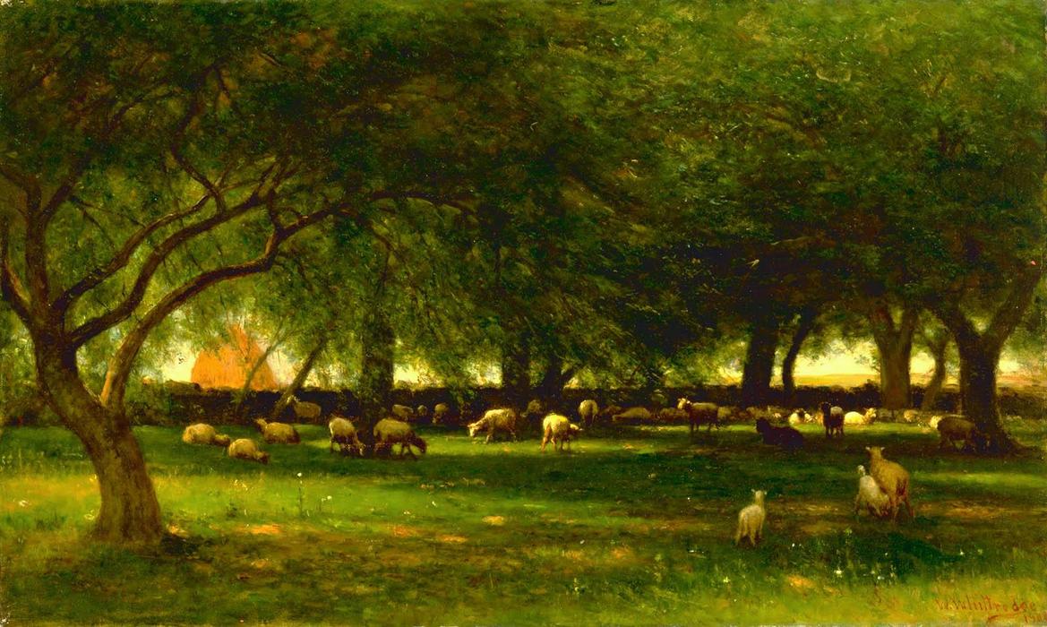 Order Artwork Replica Noon in the Orchard by Thomas Worthington Whittredge (1820-1910, United States) | ArtsDot.com