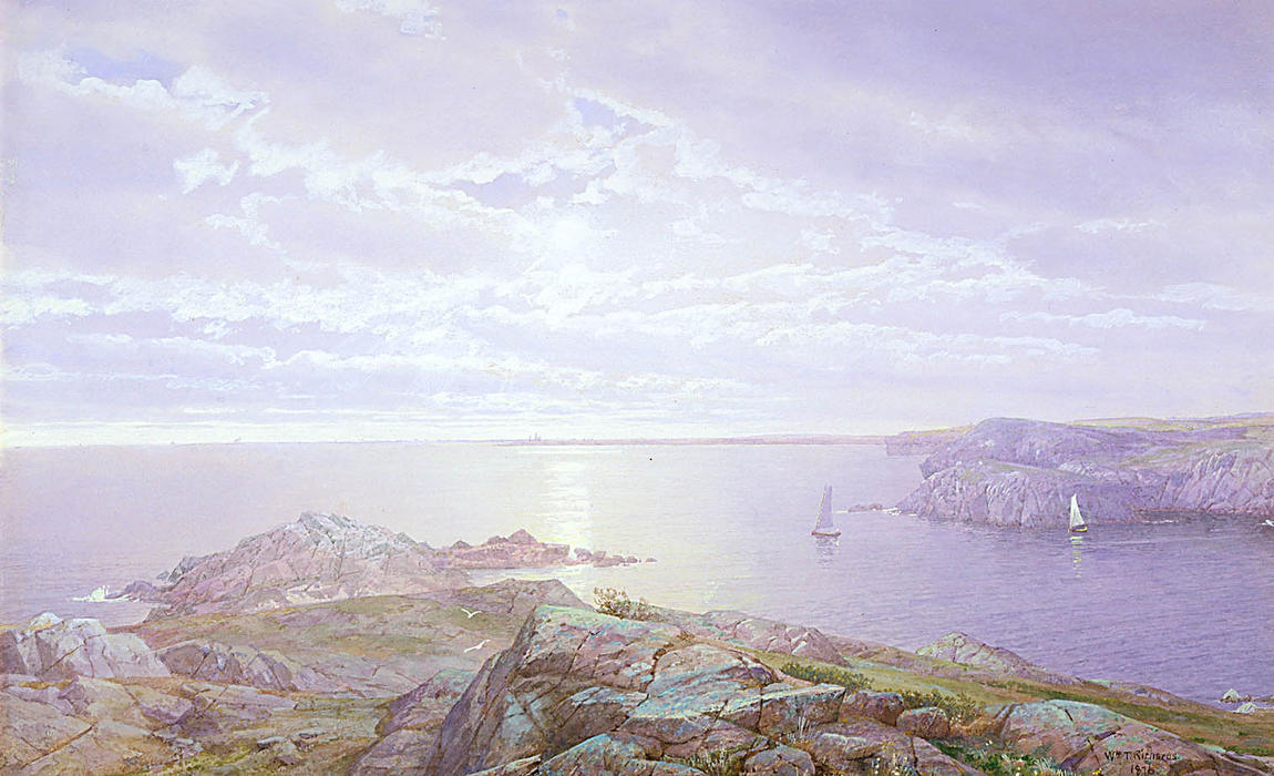 Order Oil Painting Replica Rocky Cove by William Trost Richards (1833-1905, United States) | ArtsDot.com