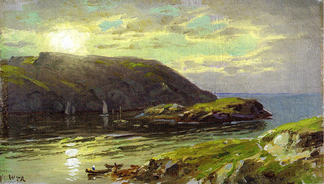 Order Paintings Reproductions The Harbor at Monhegan by William Trost Richards (1833-1905, United States) | ArtsDot.com