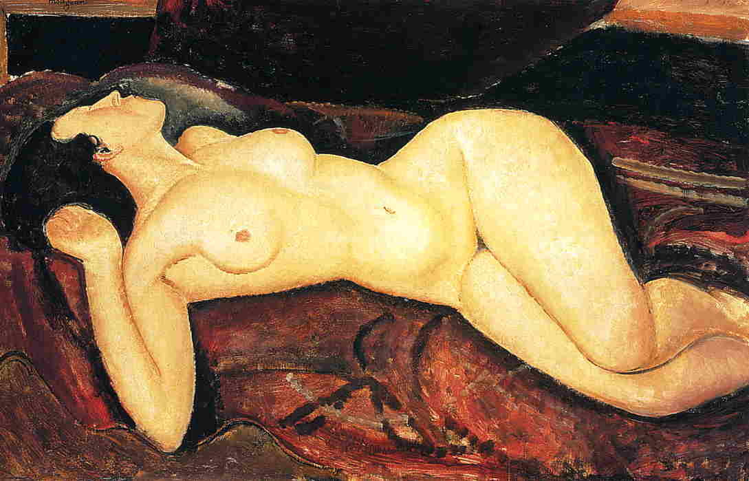 Order Oil Painting Replica Recumbent nude, 1917 by Amedeo Modigliani | ArtsDot.com