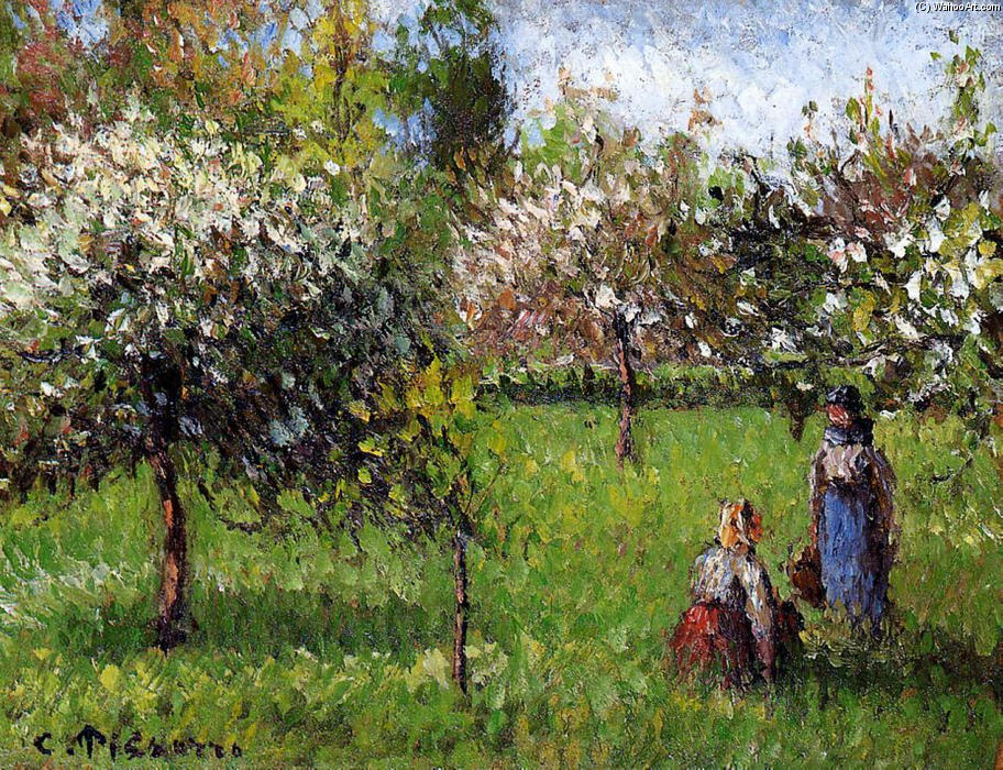 Order Oil Painting Replica Apple Blossoms, Eragny, 1900 by Camille Pissarro (1830-1903, United States) | ArtsDot.com