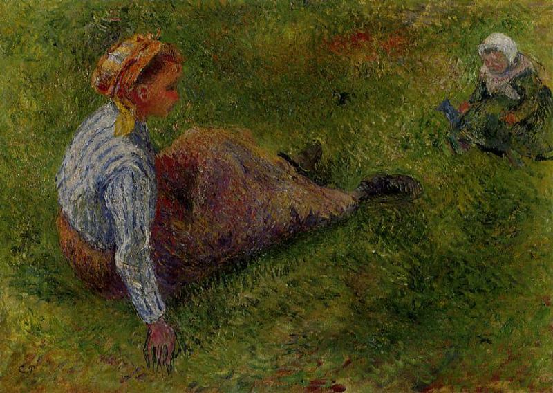 Buy Museum Art Reproductions Peasant Sitting with Infant, 1881 by Camille Pissarro (1830-1903, United States) | ArtsDot.com