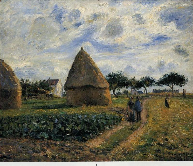 Buy Museum Art Reproductions Peasants and Hay Stacks, 1878 by Camille Pissarro (1830-1903, United States) | ArtsDot.com