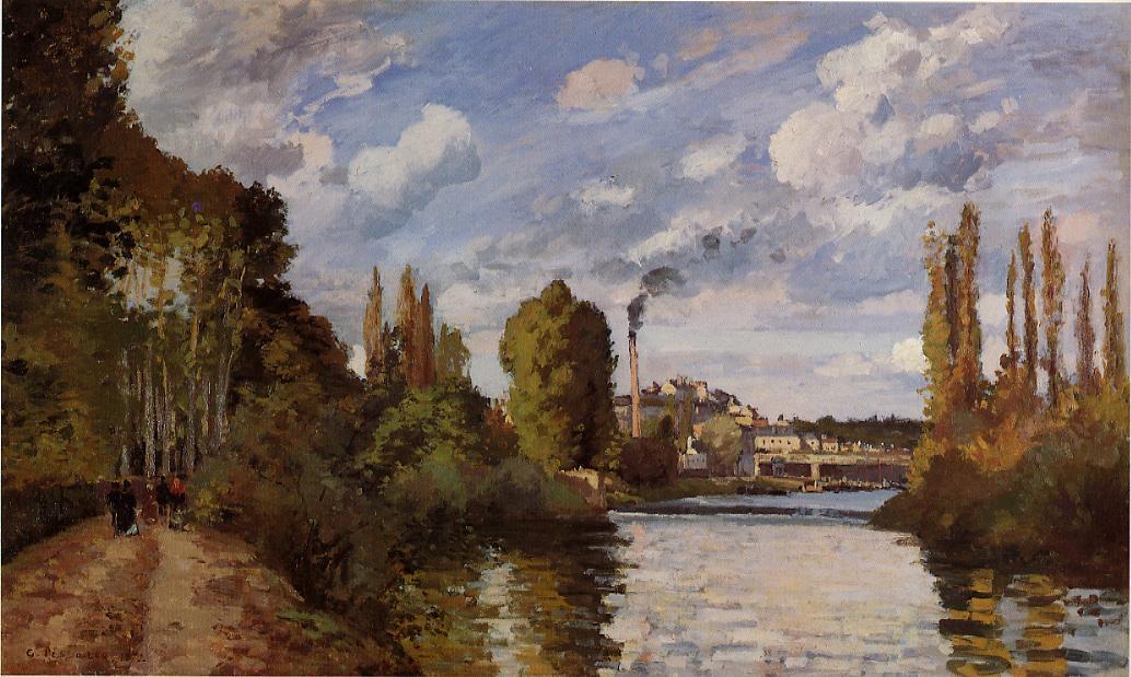 Order Oil Painting Replica Riverbanks in Pontoise, 1872 by Camille Pissarro (1830-1903, United States) | ArtsDot.com