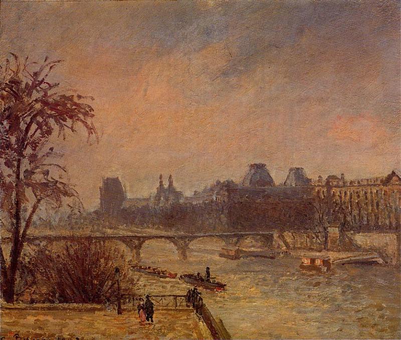 Order Oil Painting Replica The Seine and the Louvre, Paris, 1903 by Camille Pissarro (1830-1903, United States) | ArtsDot.com