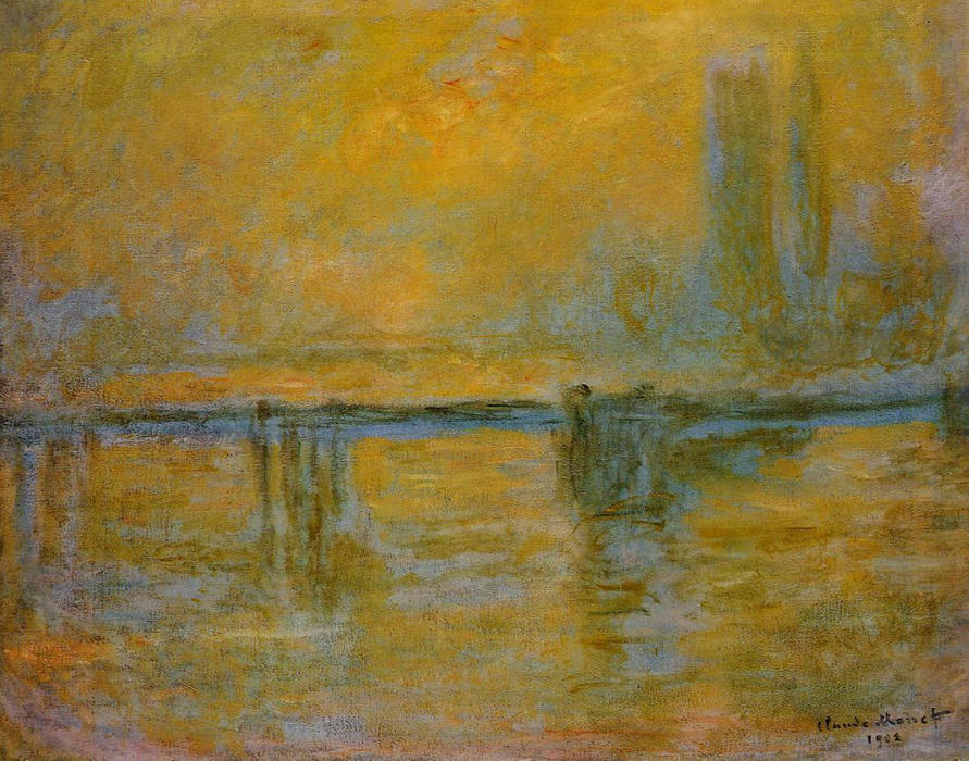 Order Art Reproductions Charing Cross Bridge, 1901 by Claude Monet (1840-1926, France) | ArtsDot.com