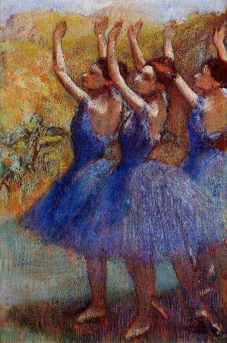Order Oil Painting Replica Three Dancers in Purple Skirts, 1898 by Edgar Degas (1834-1917, France) | ArtsDot.com