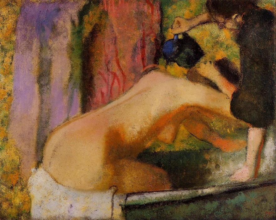 順序 油絵 お風呂で女性, 1898 バイ Edgar Degas (1834-1917, France) | ArtsDot.com