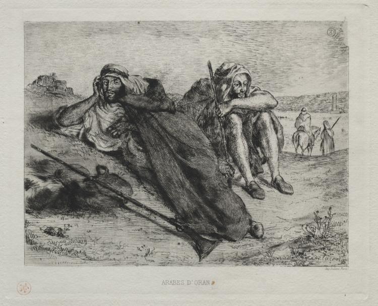 Order Oil Painting Replica Arabes d`Oran by Eugène Delacroix (1798-1863, France) | ArtsDot.com