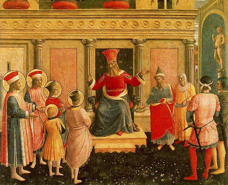 Buy Museum Art Reproductions Cosme y Damián ante Lisias 1 by Fra Angelico (1395-1455, Italy) | ArtsDot.com