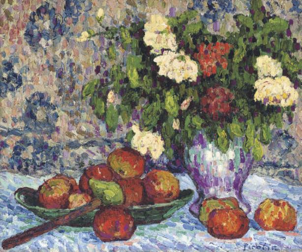 Order Oil Painting Replica Nature morte aux pommes et fleurs by Francis Picabia (1879-1953, France) | ArtsDot.com