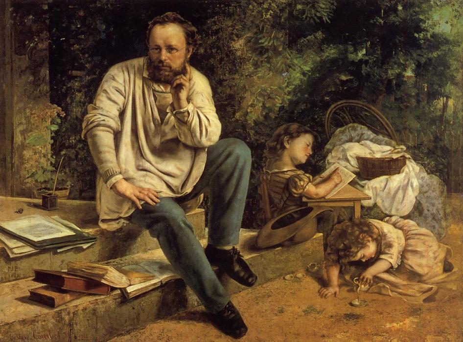 顺序 藝術再現 1853年P.-J.Proudhon肖像, 1865 通过 Gustave Courbet (1819-1877, France) | ArtsDot.com