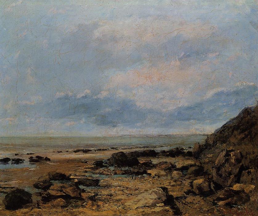 Order Oil Painting Replica Rocky Seashore, 1865 by Gustave Courbet (1819-1877, France) | ArtsDot.com