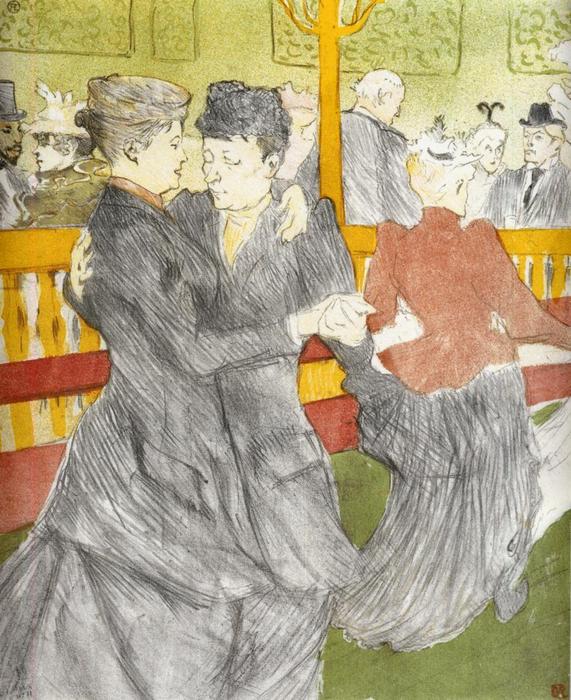 Order Art Reproductions Dancing at the Moulin Rouge, 1897 by Henri De Toulouse Lautrec (1864-1901, France) | ArtsDot.com