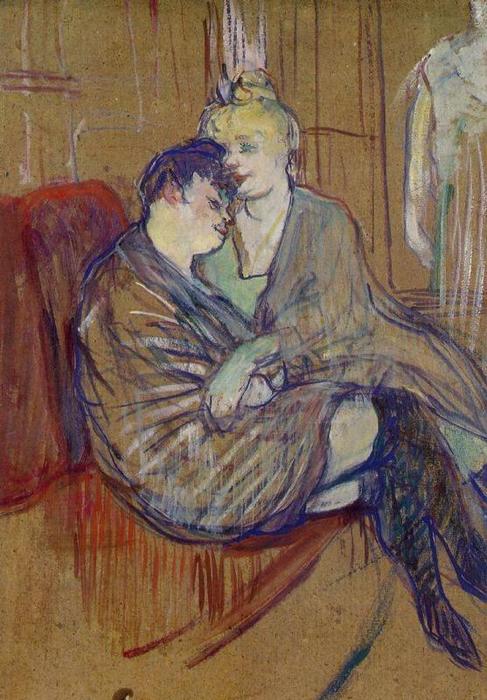 Buy Museum Art Reproductions The Two Girlfriends 1 by Henri De Toulouse Lautrec (1864-1901, France) | ArtsDot.com