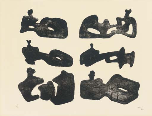 Order Oil Painting Replica Six reclining Figures 4 by Henry Moore (Inspired By) (1898-1986, United Kingdom) | ArtsDot.com