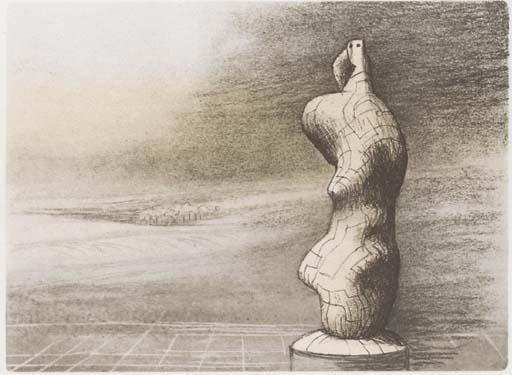 Buy Museum Art Reproductions Standing Figure Storm Sky by Henry Moore (Inspired By) (1898-1986, United Kingdom) | ArtsDot.com