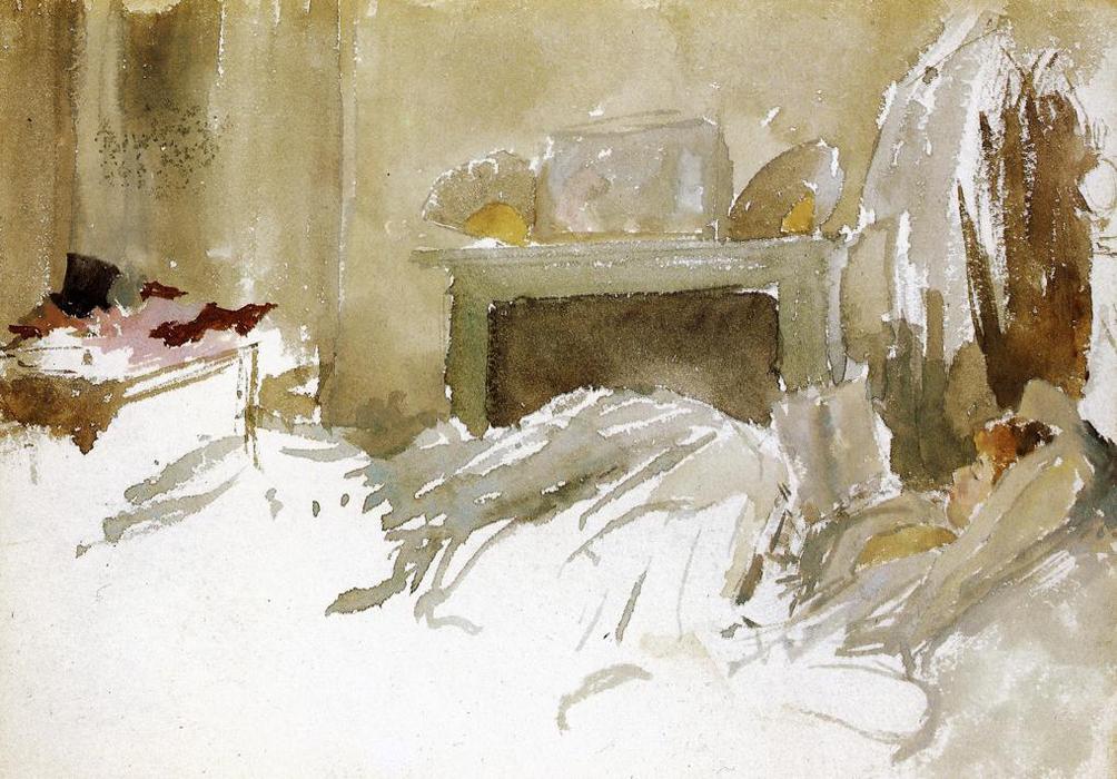 Order Paintings Reproductions Resting in Bed, 1884 by James Abbott Mcneill Whistler (1834-1903, United States) | ArtsDot.com